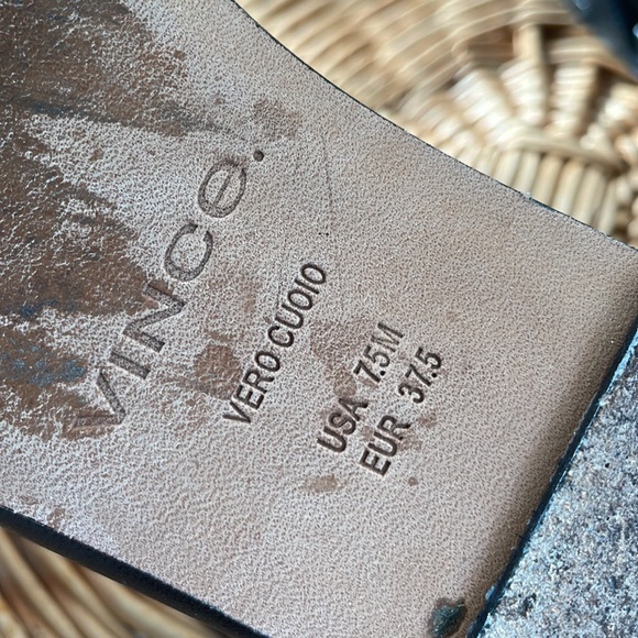 Vince minimalist beautiful black leather square toe flats - Picture 10 of 11